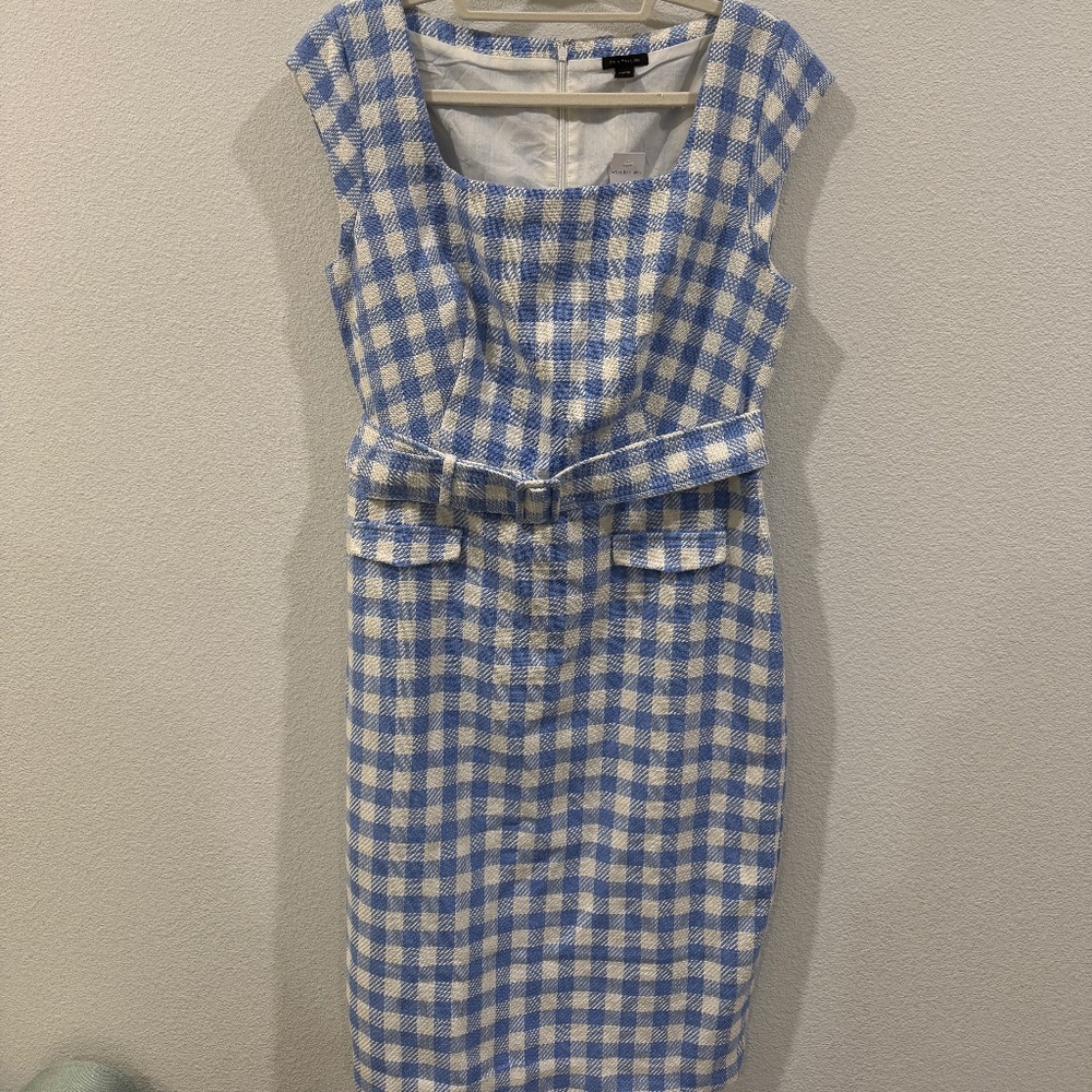 NWT Ann Taylor Dress - Size 10 - Blue and White - Picture 1 of 4
